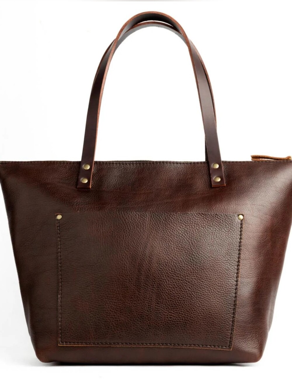 Portland Leather Goods Almost Perfect Medium Zipper Top Leather Tote In Coldbrew